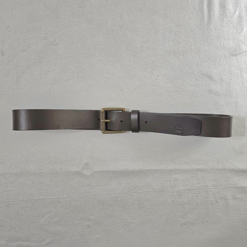 Timberland Dark Brown Genuine Leather Belt Roller Buckle Wide Keeper Size 36 - Picture 13 of 16